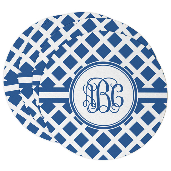 Custom Diamond Round Paper Coasters w/ Monograms