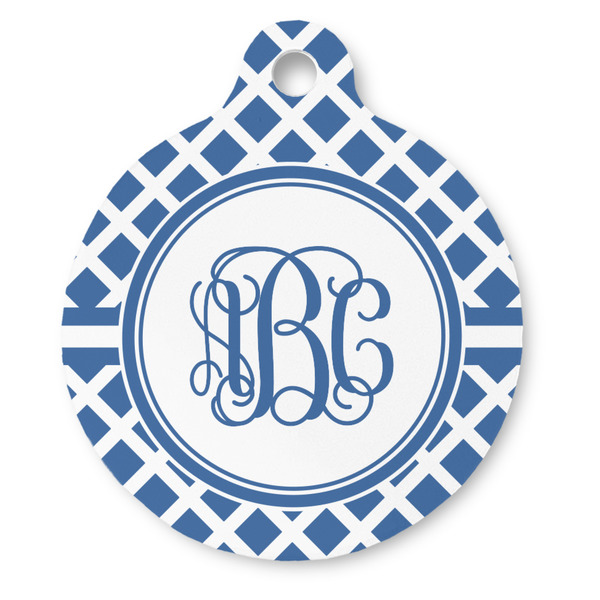 Custom Diamond Round Pet ID Tag (Personalized)