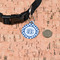 Diamond Round Pet ID Tag - Small - In Context