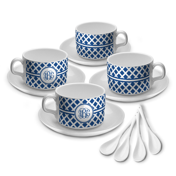 Custom Diamond Tea Cup - Set of 4 (Personalized)