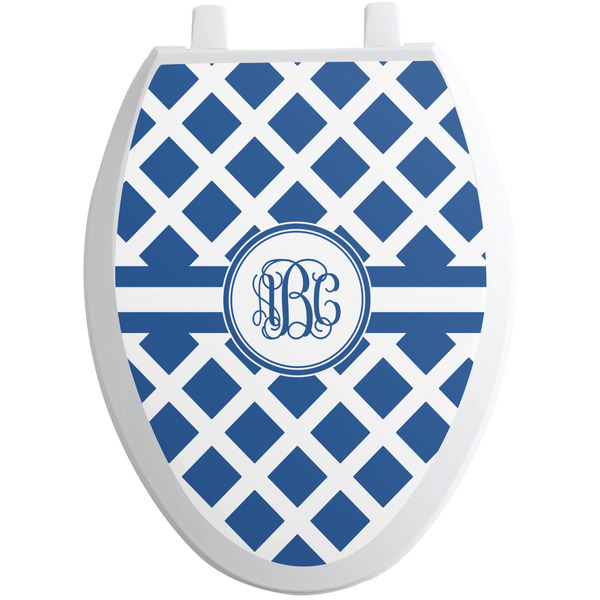 Custom Diamond Toilet Seat Decal - Elongated (Personalized)