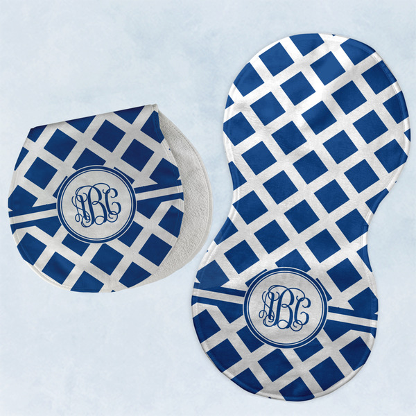 Custom Diamond Burp Pads - Velour - Set of 2 w/ Monogram