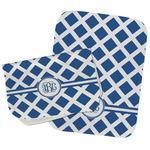 Diamond Burp Cloths - Fleece - Set of 2 w/ Monogram