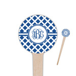 Diamond 4" Round Wooden Food Picks - Single Sided (Personalized)