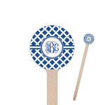 Diamond 6" Round Wooden Stir Sticks - Single Sided (Personalized)