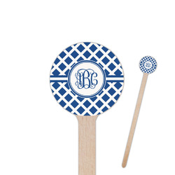 Diamond 7.5" Round Wooden Stir Sticks - Double Sided (Personalized)