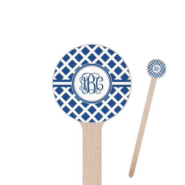 Custom Diamond 7.5" Round Wooden Stir Sticks - Single Sided (Personalized)