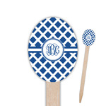 Diamond Oval Wooden Food Picks - Single Sided (Personalized)