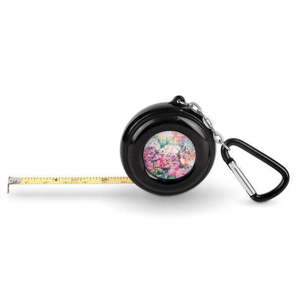 Custom Watercolor Floral Pocket Tape Measure - 6 Ft w/ Carabiner Clip