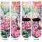 Watercolor Floral Adult Crew Socks - Double Pair - Front and Back - Apvl