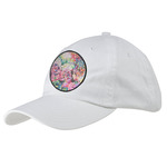 Watercolor Floral Baseball Cap - White