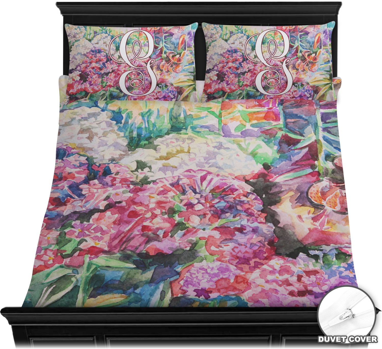 Watercolor Floral Duvet Cover Set Full / Queen YouCustomizeIt