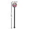 Watercolor Floral Black Plastic 5.5" Stir Stick - Round - Dimensions