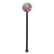 Watercolor Floral Black Plastic 5.5" Stir Stick - Round - Single Stick