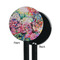 Watercolor Floral Black Plastic 5.5" Stir Stick - Single Sided - Round - Front & Back