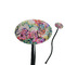 Watercolor Floral Black Plastic 7" Stir Stick - Oval - Closeup