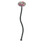 Watercolor Floral Black Plastic 7" Stir Stick - Oval - Single Stick