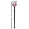 Watercolor Floral Black Plastic 7" Stir Stick - Round - Dimensions