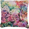 Watercolor Floral Burlap Pillow 22"