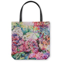 Watercolor Floral Canvas Tote Bag - Medium - 16"x16"