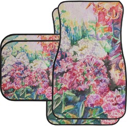 Watercolor Floral Car Floor Mats Set - 2 Front & 2 Back