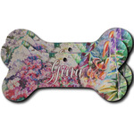 Watercolor Floral Ceramic Dog Ornament - Front & Back