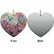 Watercolor Floral Ceramic Flat Ornament - Heart Front & Back (APPROVAL)