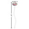 Watercolor Floral Clear Plastic 7" Stir Stick - Oval - Dimensions