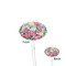 Watercolor Floral Clear Plastic 7" Stir Stick - Oval - Front & Back