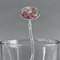 Watercolor Floral Clear Plastic 7" Stir Stick - Oval - Main