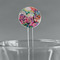 Watercolor Floral Clear Plastic 7" Stir Stick - Round - Main