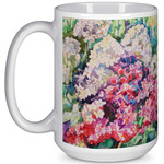 Watercolor Floral 15 Oz Coffee Mug - White