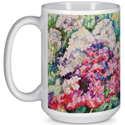Watercolor Floral 15 Oz Coffee Mug - White