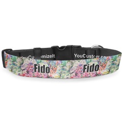 Watercolor Floral Deluxe Dog Collar - Small (8.5" to 12.5")