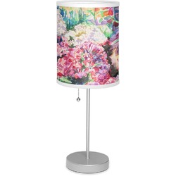 Watercolor Floral 7" Drum Lamp with Shade Linen
