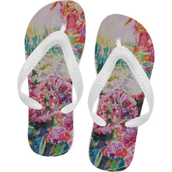 Watercolor Floral Flip Flops - Large
