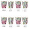 Watercolor Floral Glass Shot Glass - with gold rim - Set of 4 - APPROVAL