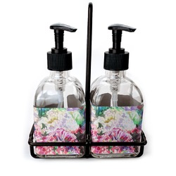 Watercolor Floral Glass Soap & Lotion Bottles