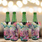 Watercolor Floral Jersey Bottle Cooler - Set of 4 - LIFESTYLE