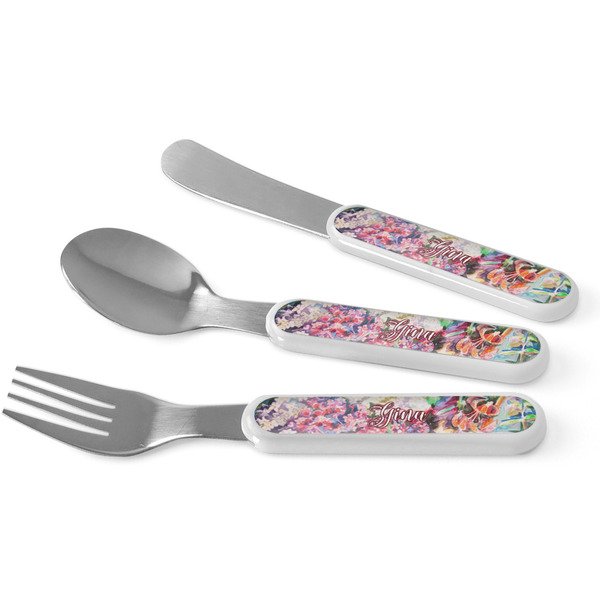 Custom Watercolor Floral Kid's Flatware