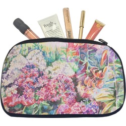 Watercolor Floral Makeup / Cosmetic Bag - Medium