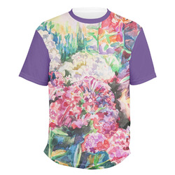Watercolor Floral Men's Crew T-Shirt - 3X Large