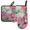 Watercolor Floral Neoprene Oven Mitt and Pot Holder Set - Left