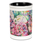 Watercolor Floral Ceramic Pencil Holders - Black