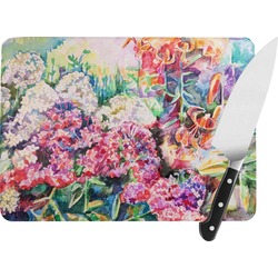 Watercolor Floral Rectangular Glass Cutting Board - Medium - 11"x8"