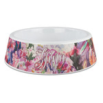 Watercolor Floral Plastic Dog Bowl - Large