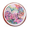 Watercolor Floral Printed Icing Circle - Medium - On Cookie