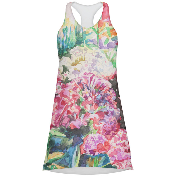 Custom Watercolor Floral Racerback Dress - Large