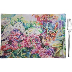Watercolor Floral Rectangular Glass Appetizer / Dessert Plate - Single or Set