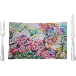 Watercolor Floral Glass Rectangular Lunch / Dinner Plate